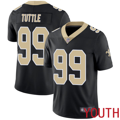 New Orleans Saints Limited Black Youth Shy Tuttle Home Jersey NFL Football #99 Vapor Untouchable Jersey
